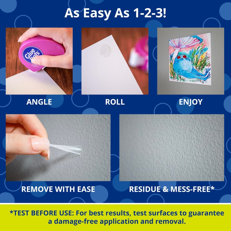 Glue Dots نقاط الغراء، نقاط الملصقات، موزع Dot N' Go، قابل للإزالة، مزدوج الجوانب، 3/8 بوصة، 1200 نقطة، شريط غراء للحرف اليدوية، نقاط لاصقة، بديل الغراء السائل، شفاف، 6 عبوات - Image 3